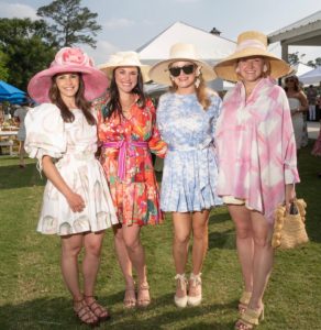 Kentucky Derby Jennifer Altman, Ashley Buescher, Elle Wiens, Audrey Selber at the Bo’s Place ‘Hats, Hearts & Horseshoes’ benefit at Houston Polo Club. (Photo by Daniel Ortiz)