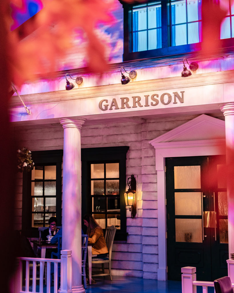 The entrance to Garrison is designed to look like a classic Southern front porch.