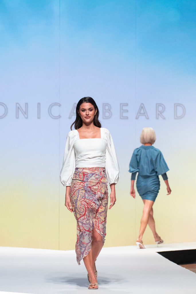 A look from Veronica Beard on the runway (Photo by Tamytha Cameron)