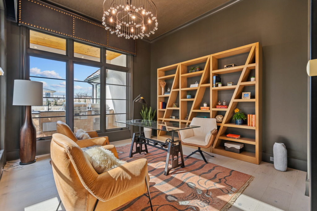 The light filled home office adds the ideal virtual backdrop.