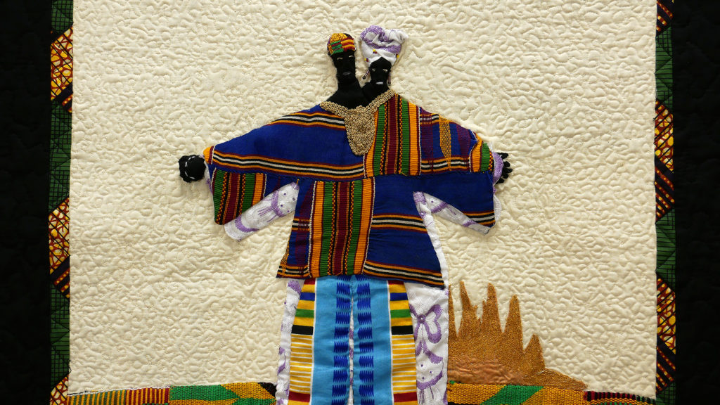 Leslie Abrams' “Flying from the Sun (African Couple),” at Houston Center for Contemporary Craft (Courtesy HCCC) 