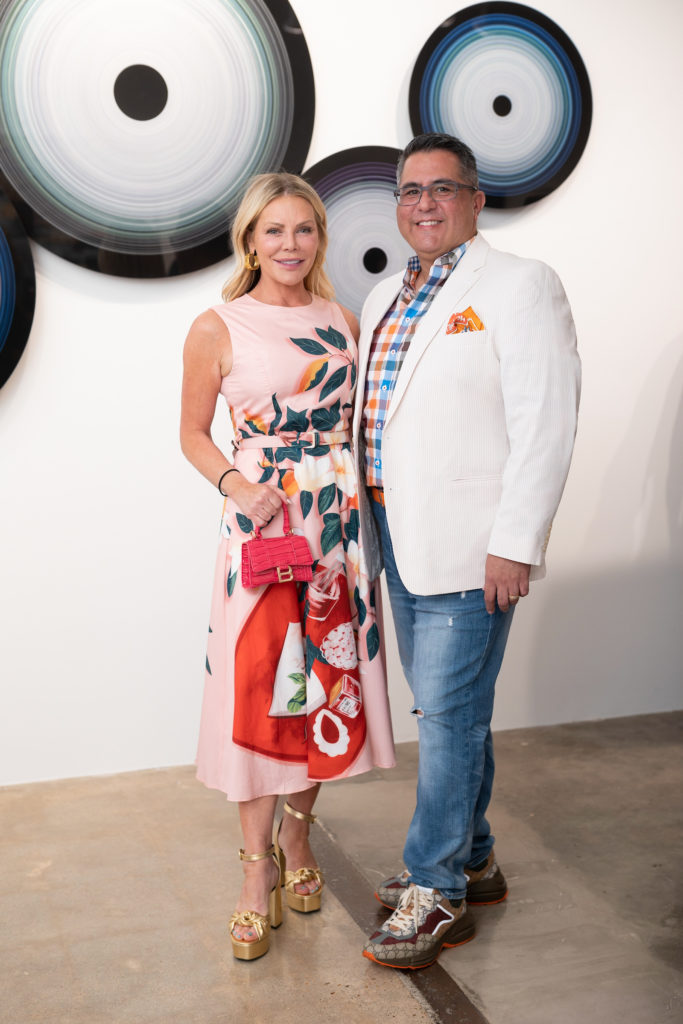 Amanda Mills, Dr. Roland Maldonado at the Valobra, Christopher Martin Gallery and Lucho summer soirée. (Photo by Daniel Ortiz)