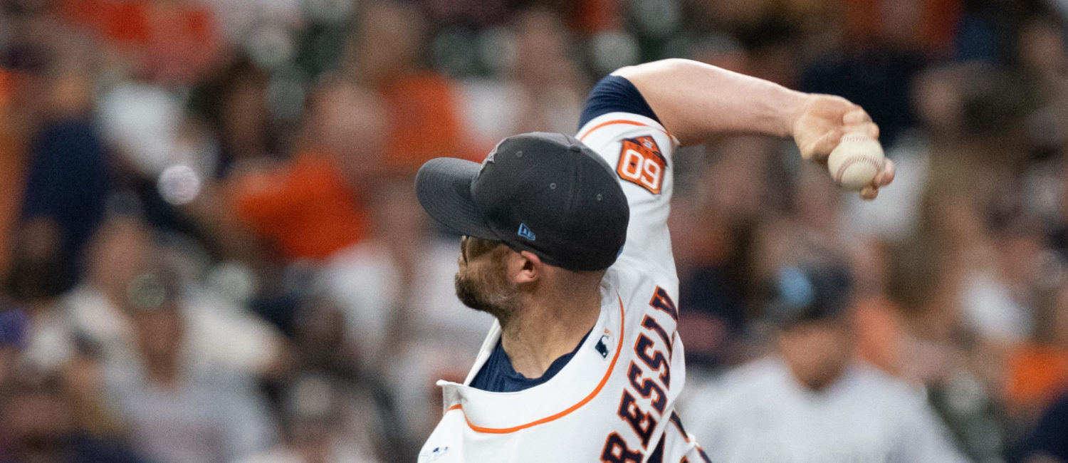 Astros closer Ryan Pressly brings plenty of intensity to the World Series. (Photo by F. Carter Smith)