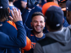 Houston Astros Justin Verkander won his 8th games of the season, helped by home runs by Jeremy Pena and Jose Altuve, at Minute Maid Park