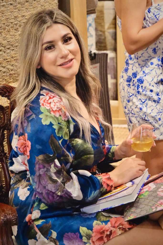 Celeste Arriaga at Arsin Rug Gallery for Ronel Golden's book signing (Photo by Kathryn Smith)