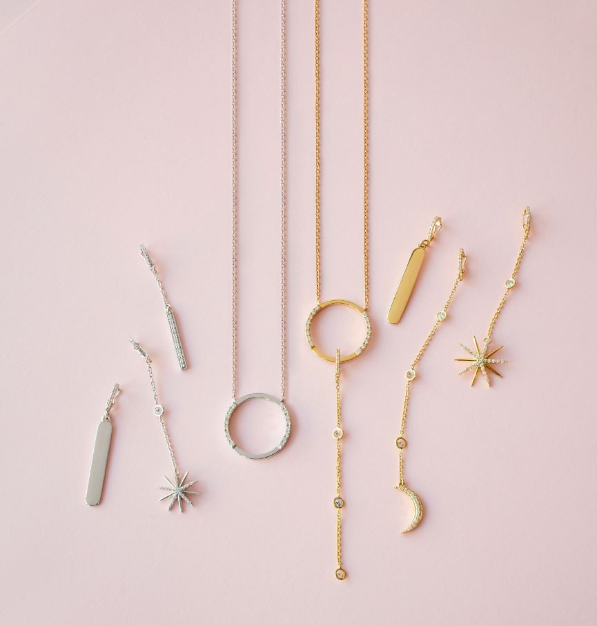 White and yellow gold necklaces ($1,100) with detachable ($950 - $1,650)