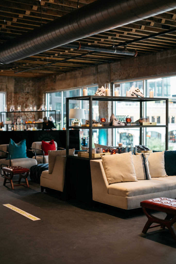Event design by Valdivia Ventures, with luxury sneaker displays by Isaiah Snyder. (Photo by Rebecca Patton of Beckley)