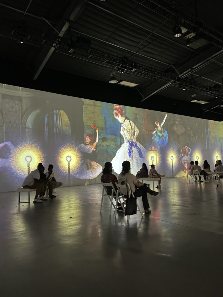 Degas is known best for his paintings of ballerinas, as seen here in "Immersive Monet & The Impressionists." (Photo by Caitlin Hsu)