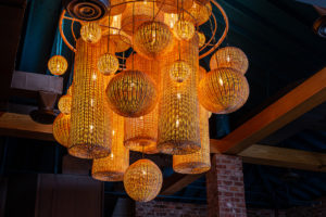 Interior Rattan Chandelier at El Venado (Photo by Jenn Duncan)