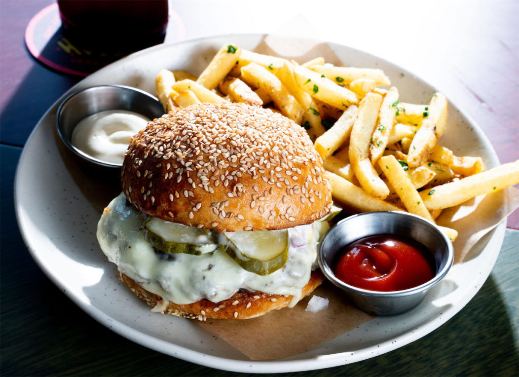 The Hide-A-Way Cheeseburger is a must-try at Wax Myrtle's.