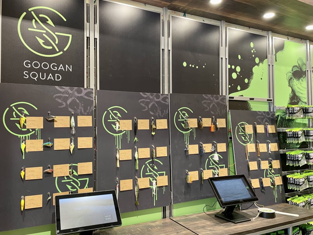 At Karl's you can touch and feel the lures and even see how thy look underwater. Photo by Courtney Dabney.