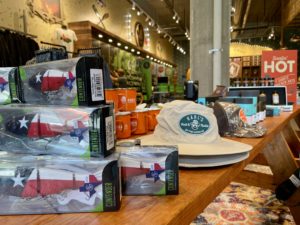 Karl – Special Texas merchandise like these Googan Squad Contenders can be found in store. Photo by Courtney Dabney.