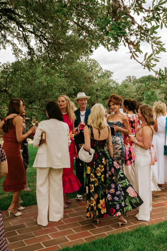 Guests at the Moda Operandi Brandon Maxwell celebration at the Commodore Perry Estate, Auberge Resorts Collection. (Photo by Kristen Kilpatrick)