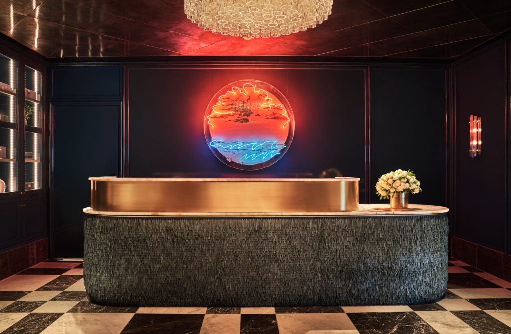 The welcoming check-in desk at the Pendry. (Photo by Christian Horan)