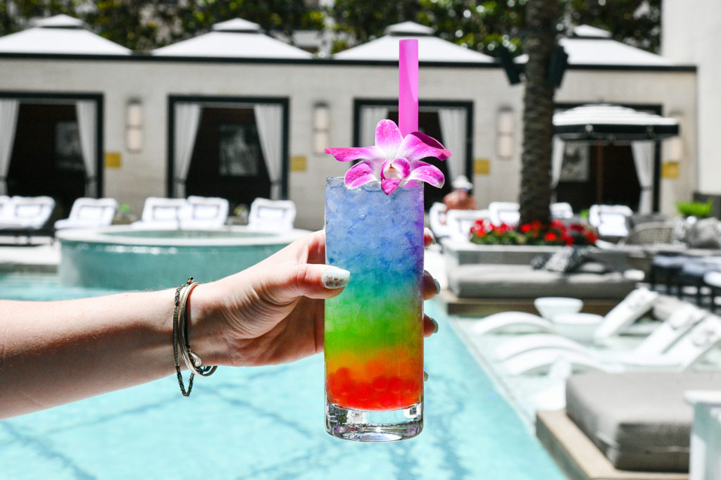 The Rainbow Brite Pride cocktail will be available poolside at Houston's five star Post Oak Hotel.