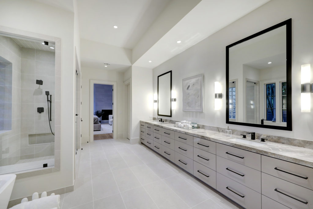 The ground floor master bath at 402 Timberwilde Lane  (Photo by TK Images)
