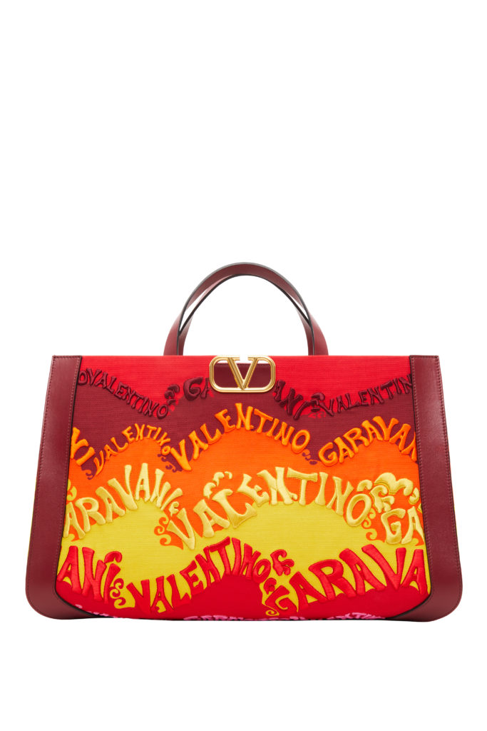 Valentino Waves Multicolor Embroidered Canvas Handbag, $2,590, Available at Neiman Marcus NorthPark (Courtesy of Valentino)