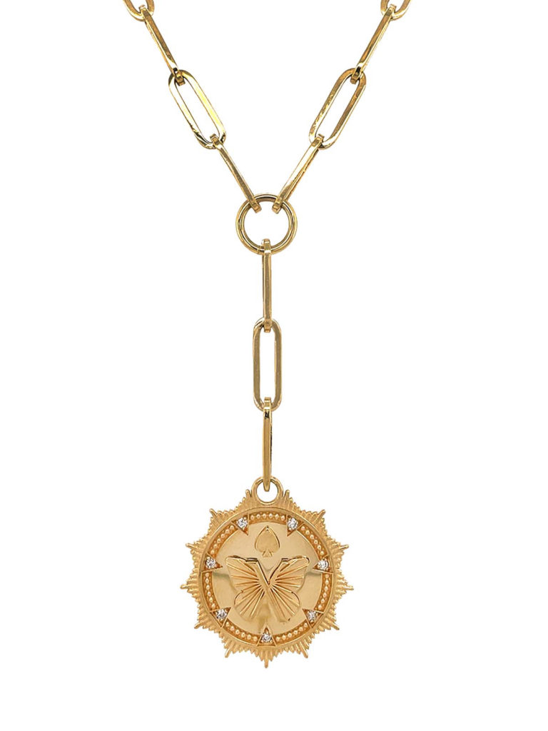 Foundrae’s Reverie Classic Fob Clip Extension Chain Yellow Necklace.