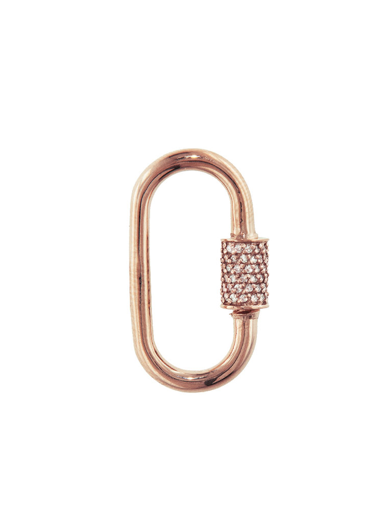 Marla Aaron Medium Stoned Diamond Rose Gold Lock.