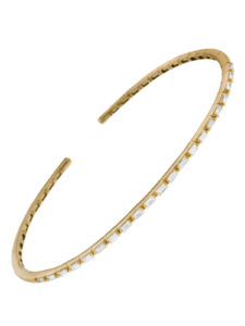 Ylang23 SUZANNE KALAN MEDIUM FLEXIBLE THIN DIAMOND YELLOW GOLD BANGLE BRACELET