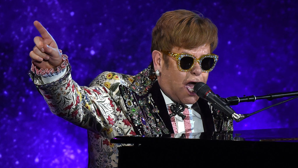 Sir Elton John performs two songs before holding a press conference in New York on January 24, 2018.
Pop legend Elton John on Wednesday announced a final tour, saying he intends to stop traveling to spend more time with his family. The 70-year-old British entertainer, revealing his plans at a gala New York event, said he planned to "go out with a bang" with a global tour that may last several years. Creator: Timothy A. Clary
|
Credit: AFP - Getty Images
Copyright: AFP or licensors