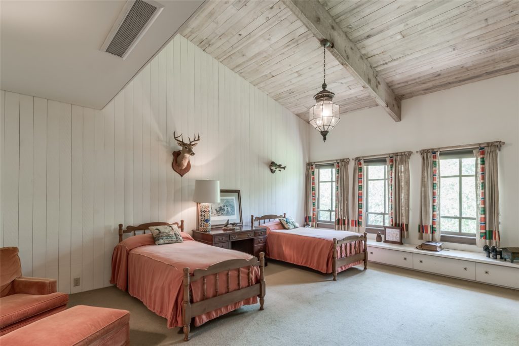 One of several guest bedrooms at 3 Longbow Lane. (Photo by Patrick Bertolino for Sotheby's International Realty)