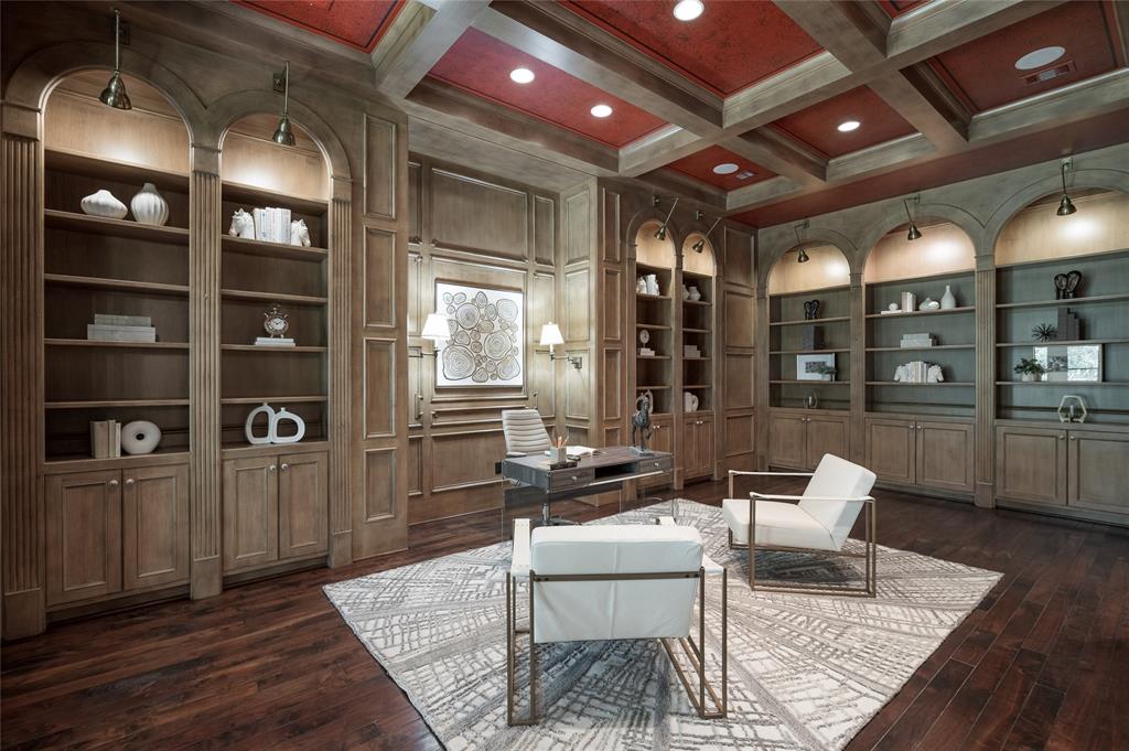 Sink into deep discussion in the luxurious study.