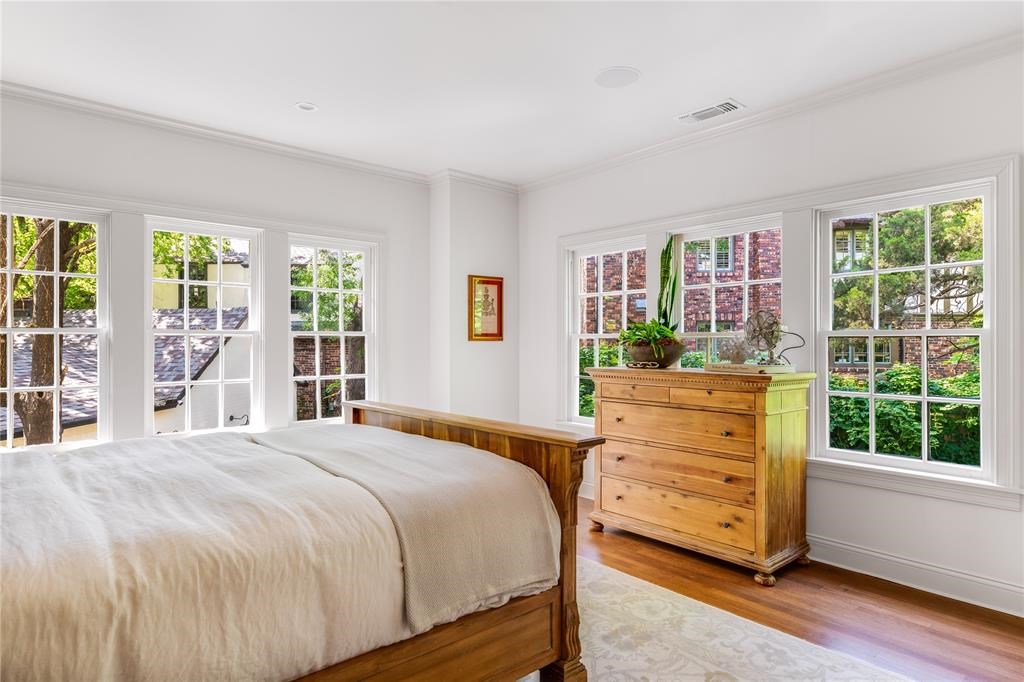 One of three bedrooms in the 3,000-square-foot home. 