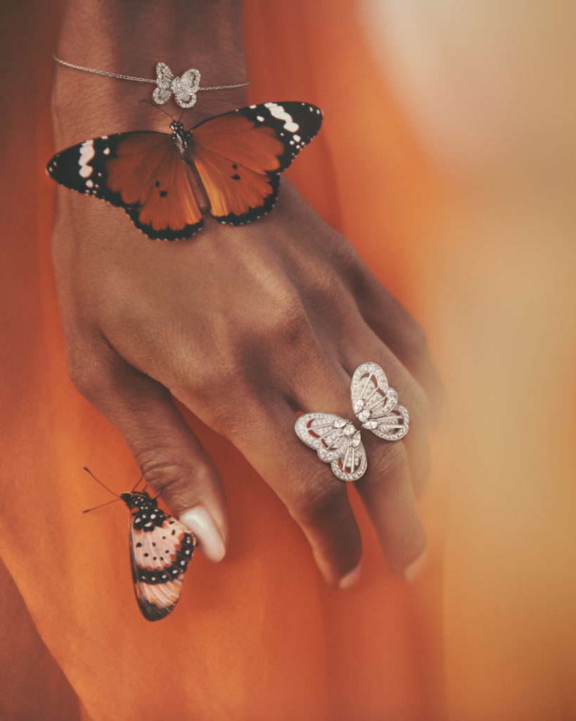 The collection honors butterflies and celebrates the conservation successes achieved within the De Beers Diamond Route as the safe haven for iconic African wildlife marks its 20th anniversary.
