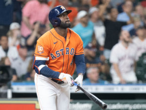 Yordan Alvarez is starting to hear more and more MVP chants at Minute Maid Park. (Photo by F. Carter Smith)