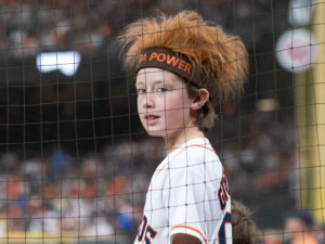 Yes, there are still Yuli Gurriel fanatics out there. This kid channels the hair. (Photo by F. Carter Smith)