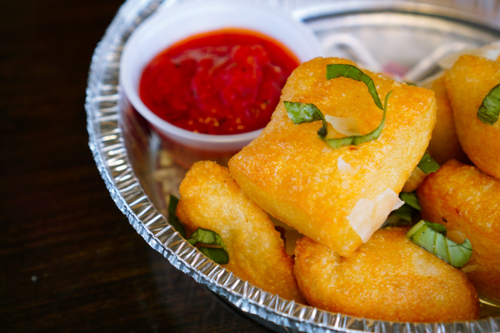 Betelgeuse Betelgeuse's Space Balls are puffy pizza dough balls with a side of marinara sauce and roasted garlic butter.  (Photo by Courtesy of Betelgeuse Betelgeuse )