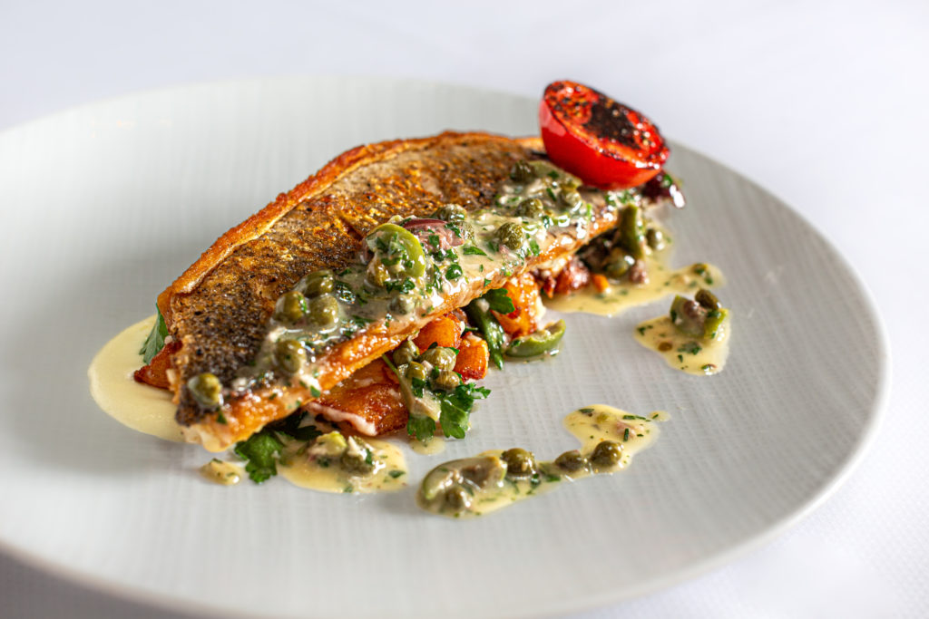 Tony's dish "Branzino on the Rocks." Photo Jenn Duncan.