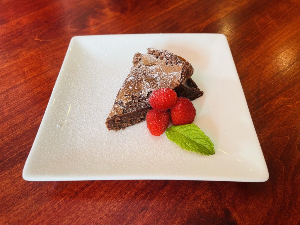 All the desserts are made in-house, and many are gluten-free.  Pictured here: a chocolate decadence torta. (Photo by Photos Courtesy of Davanti Ristorante Italiano)