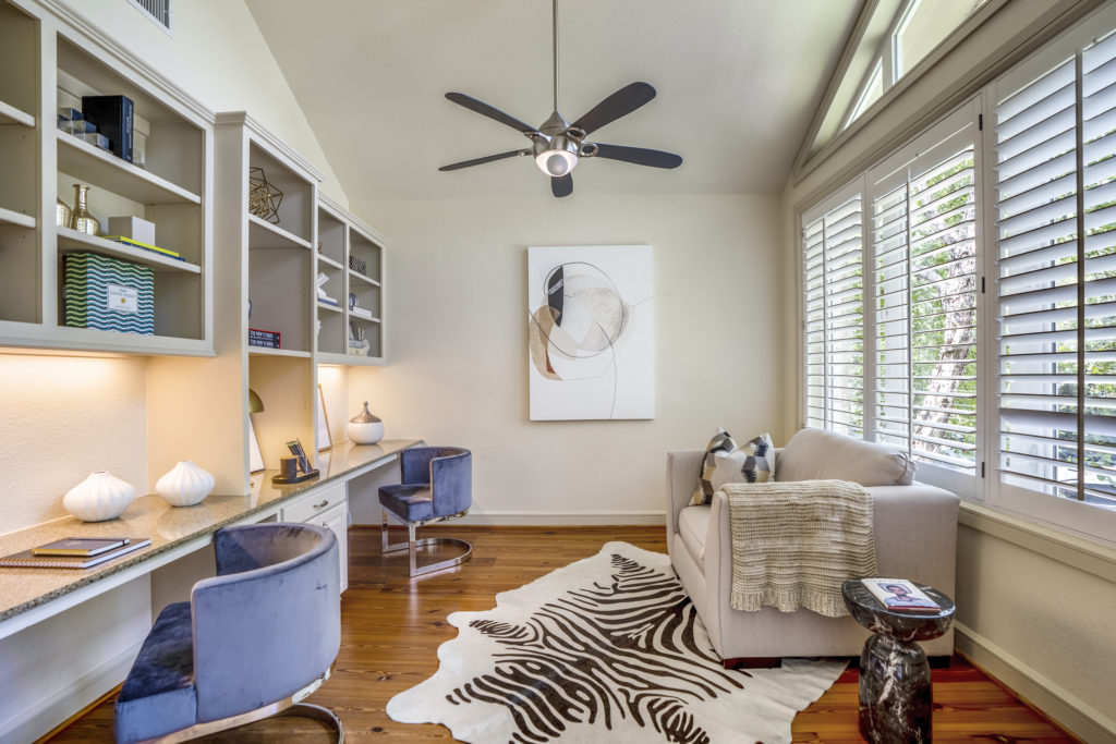 The home office at 405 W. Spreading Oaks Avenue in Friendswood, the mansion originally designed for power house attorney Tony Buzbee.