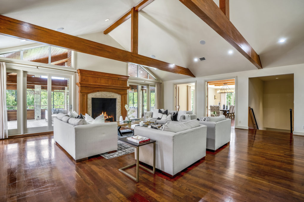 One of several open living spaces in the 12,954 sq. ft. mansion at  405 W. Spreading Oaks Avenue in Friendswood