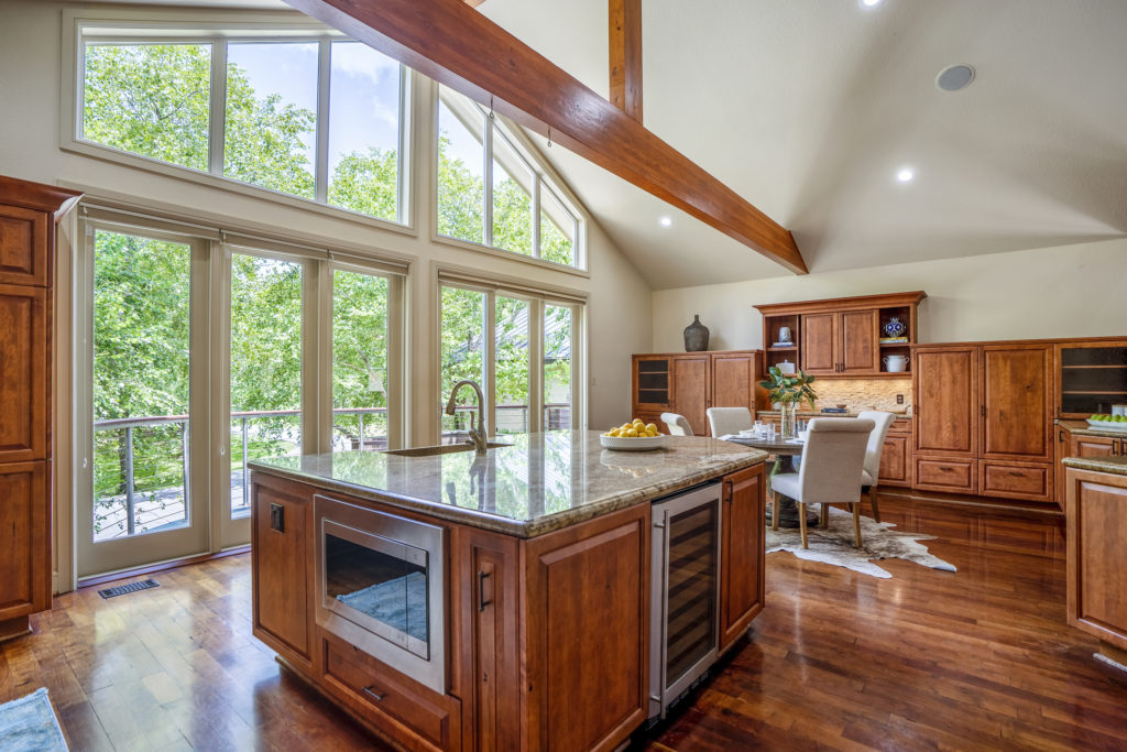 Vaulted ceilings are featured throughout the mansion at 405 W. Spreading Oaks Avenue in Friendswood, originally designed for power house attorney Tony Buzbee