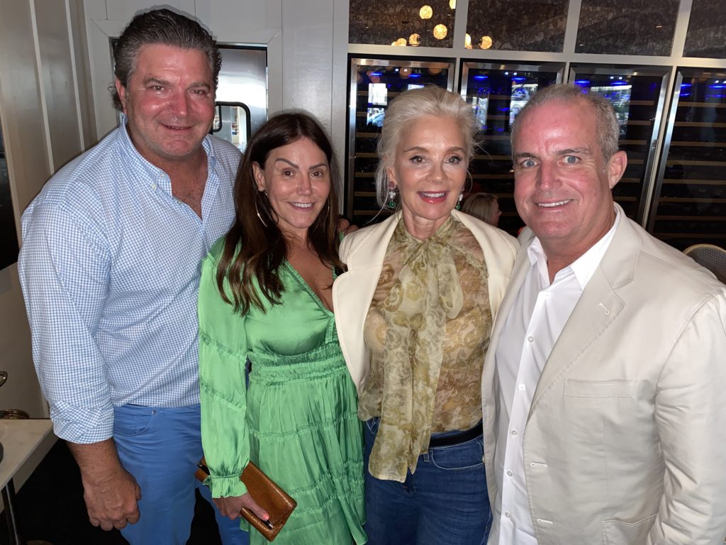 Jim Heins & Samantha Boy with Tena and Tyson Faust, both couples celebrating their anniversaries at Brasserie 19. (Photo by Shelby Hodge)