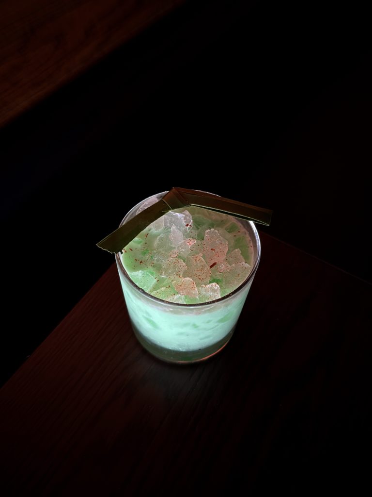 Cheeky cocktails include the Jean-Claude Pandan ($13) is a coconut milk drink made with rum, vodka and absinthe with the fragrant leaves of the Pandan plant.  (Photo by Courtesy of Dinette)