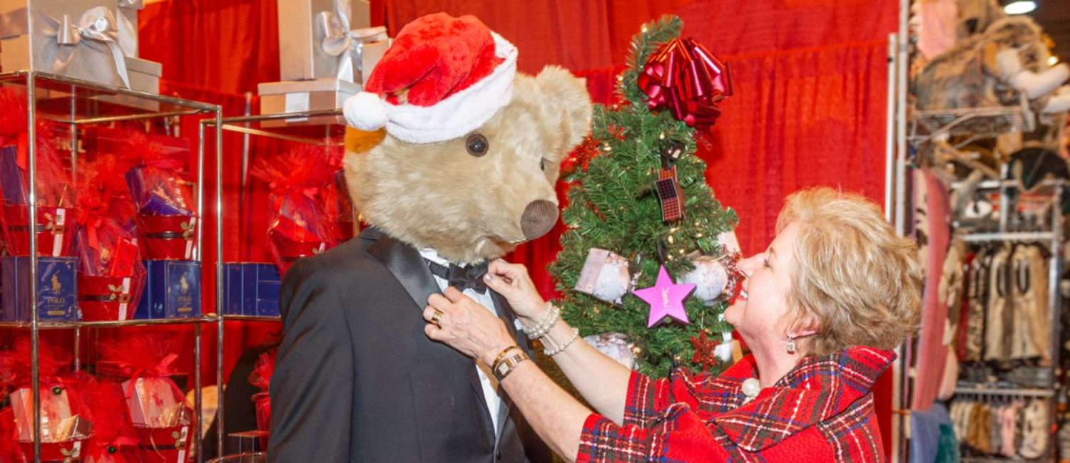 Patsy Chapman with holiday bear