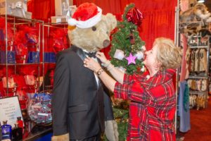 Patsy Chapman with holiday bear