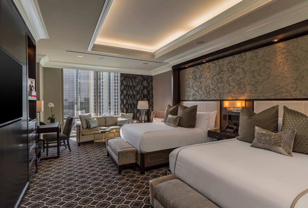 A typical double room at the award-winning Post Oak Hotel at Uptown Houston.