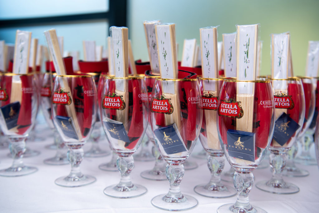 Sponsor goodies on display at the Houston Restaurant Weeks Kickoff at The Annie Cafe & Bar. (Photo by Michelle Watson, CatchlightGroup.com)