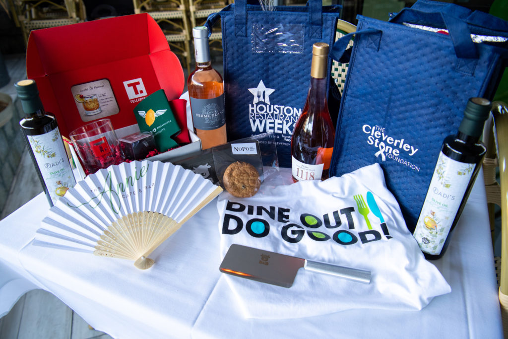 Swag bags distributed at the Houston Restaurant Weeks Kickoff at The Annie Cafe & Bar. (Photo by Michelle Watson, CatchlightGroup.com)