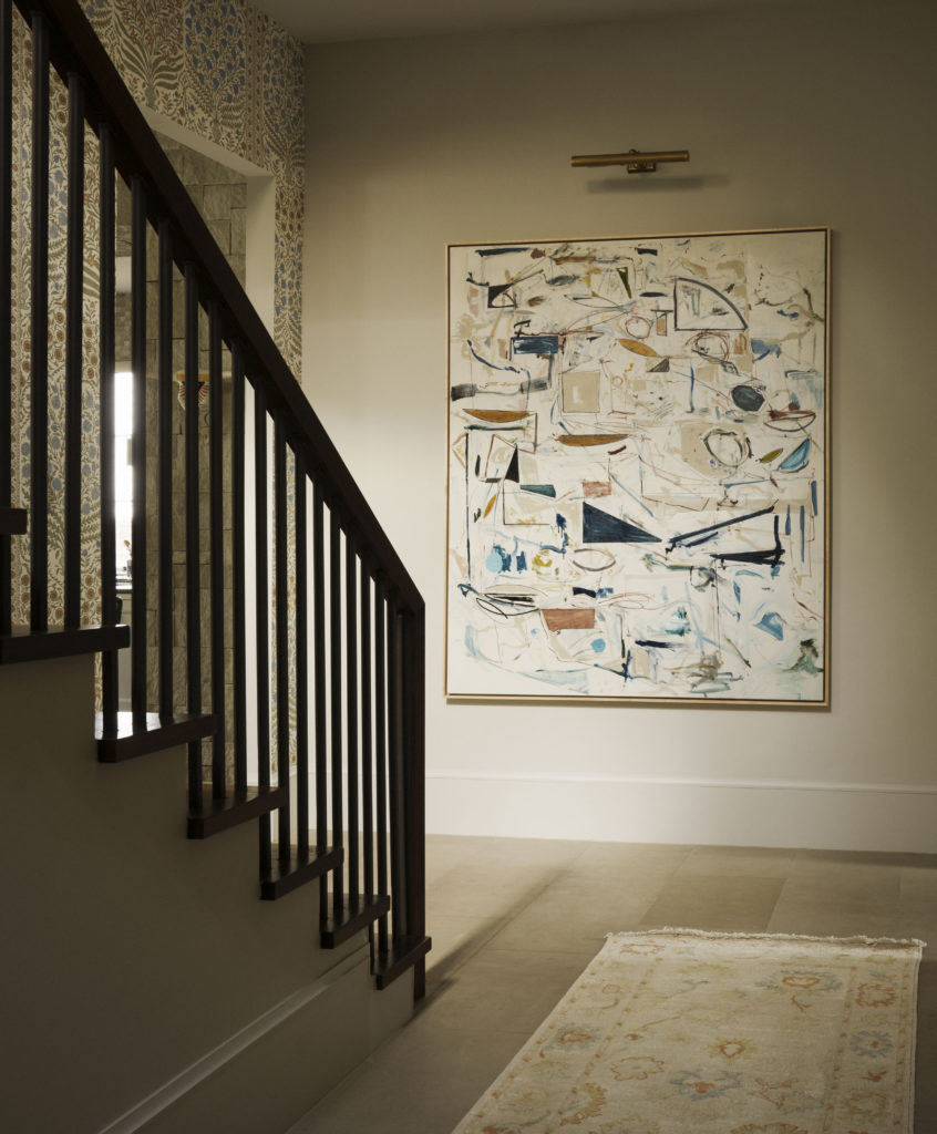 Interior designer Jennifer Hunter commissioned the painting by artist Caleb Mahoney for the West University home. (Photo by Jack Thompson)