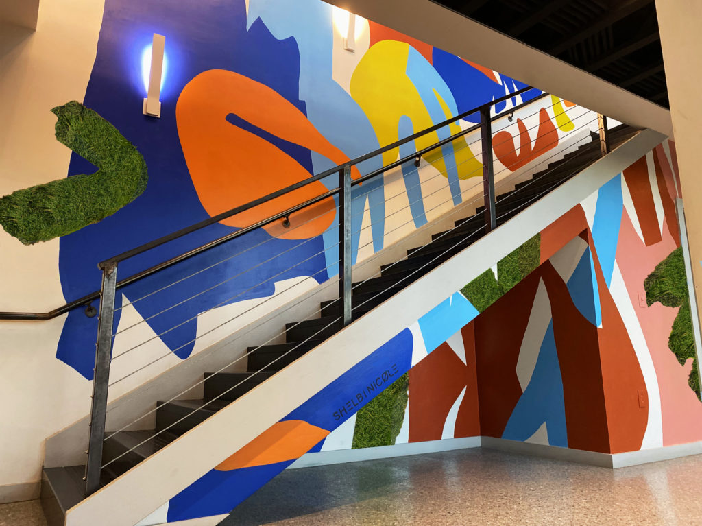 The Good Earth mural is inspired by natural elements. (Photo courtesy the artist.)