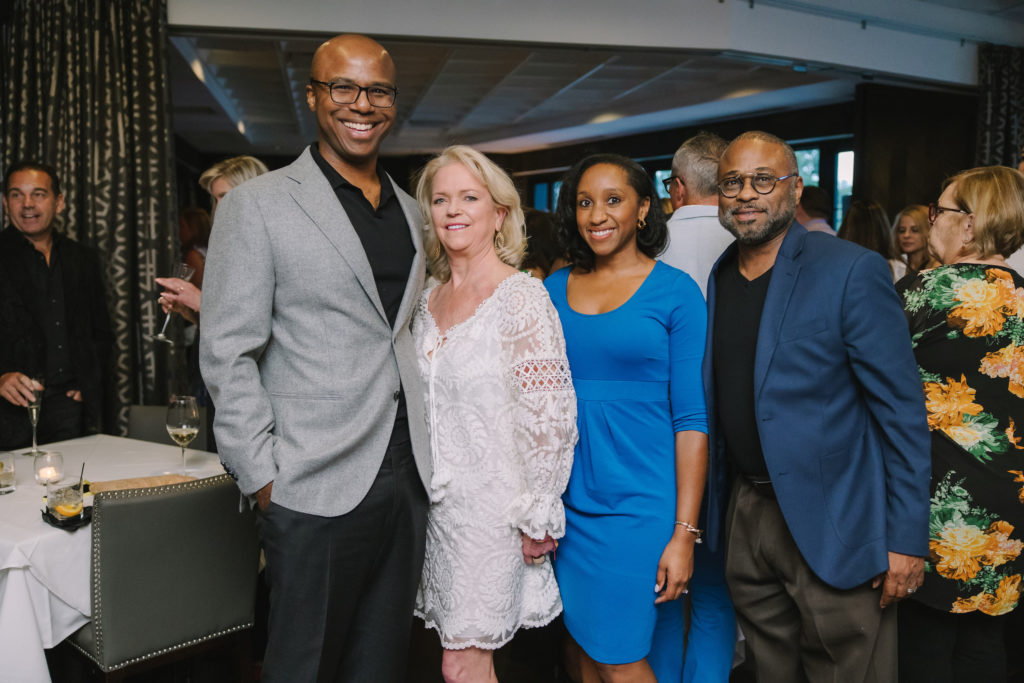 Ryan Martin, Chree Boydstun,  Taryn Hargrove Gore, Vince Goodwine at the fall social season launch party at Steak 48. (Photo by Johnny Than)