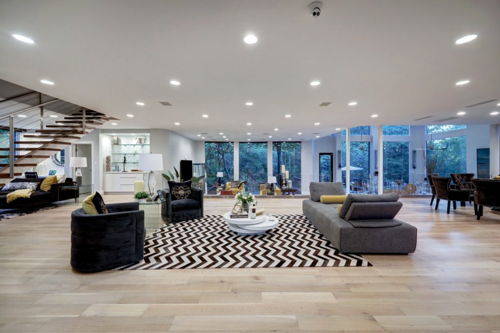 The 1972 open plan resonates with current home design preferences. (Photo by TK Images for Martha Turner Sotheby’s International Realty  )