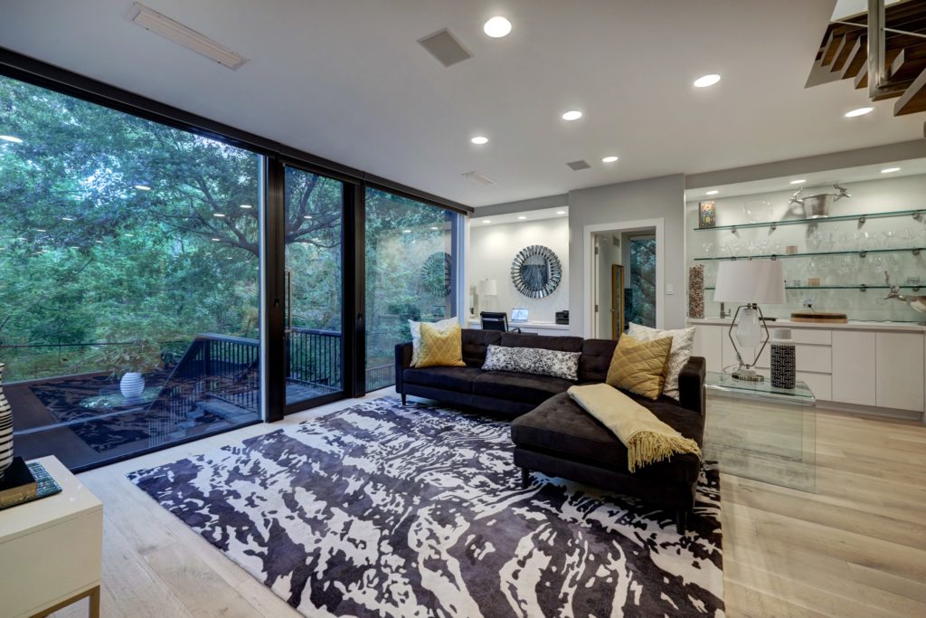 A cozy space in the Roger Rasbach designed home at 11686 Arrowwood Circle in Piney Point Village. (Photo by TK Images for Martha Turner Sotheby’s International Realty  )