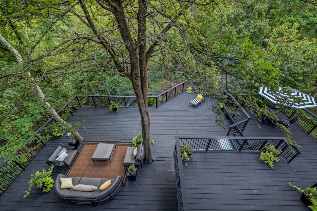 Decking allows for tree growth at 11686 Arrowwood Circle in Piney Point Village. (Photo by TK Images for Martha Turner Sotheby’s International Realty  )